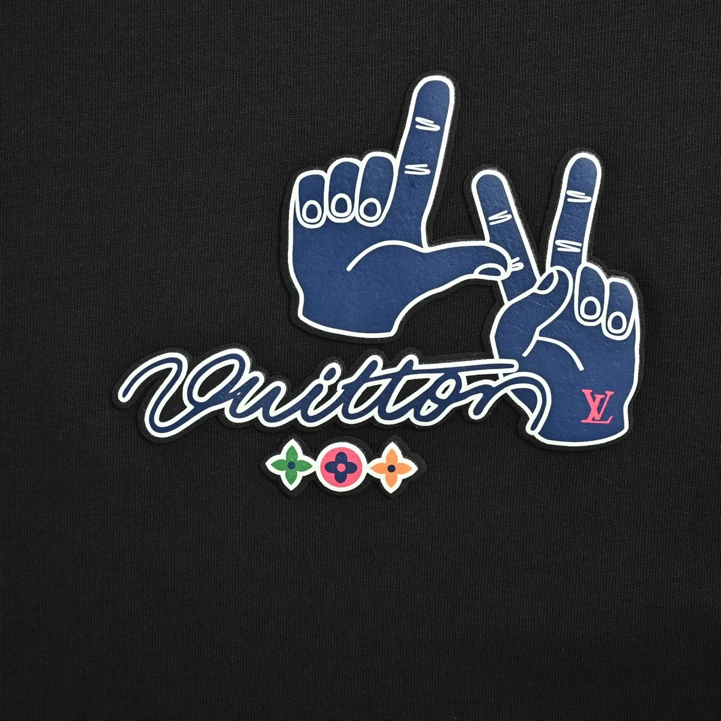 Louis Vuitton/Louis Vuitton 26ss LV gesture letter laminated printed short sleeves